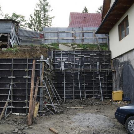 Construction of a retaining wall in Zakopane